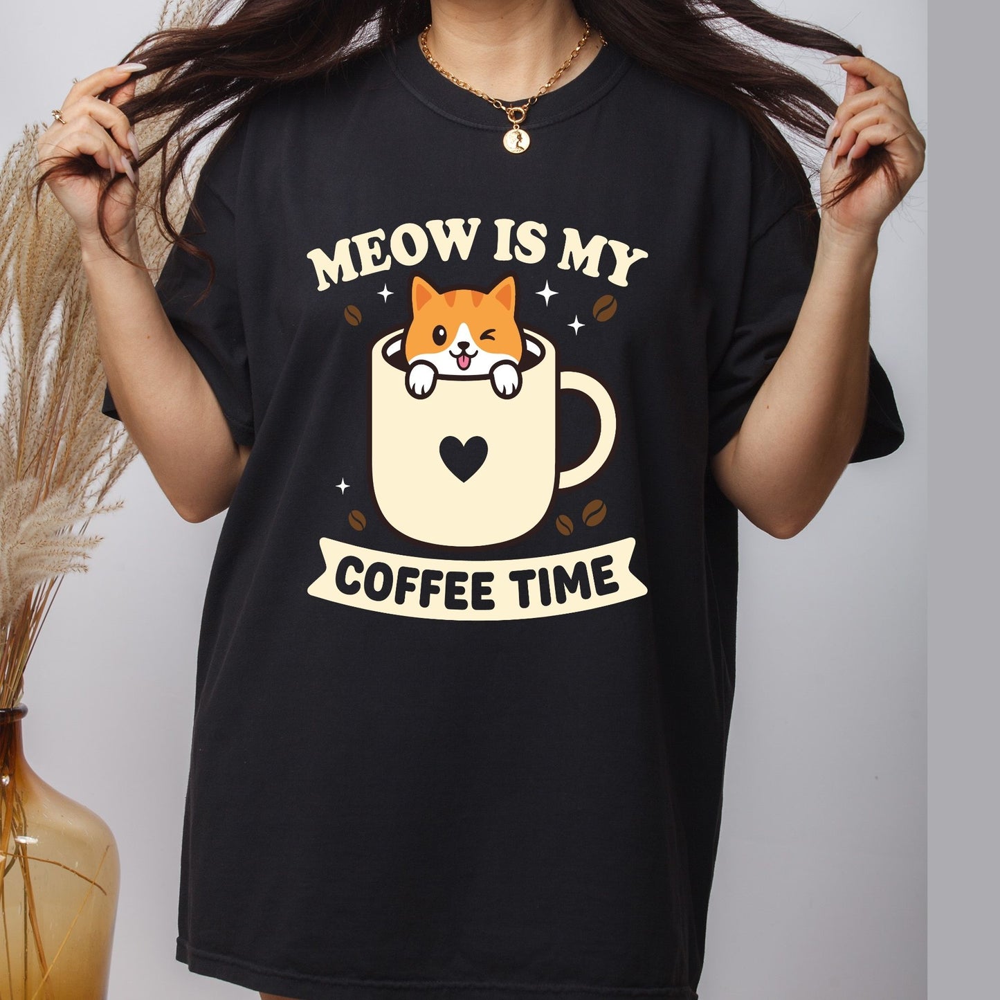 Cat Mom DTF Transfer ready to Press Meow is My Coffee Time Animal Heat Transfer for Shirts Pet Lover UV Sticker Prints Iron on Transfer