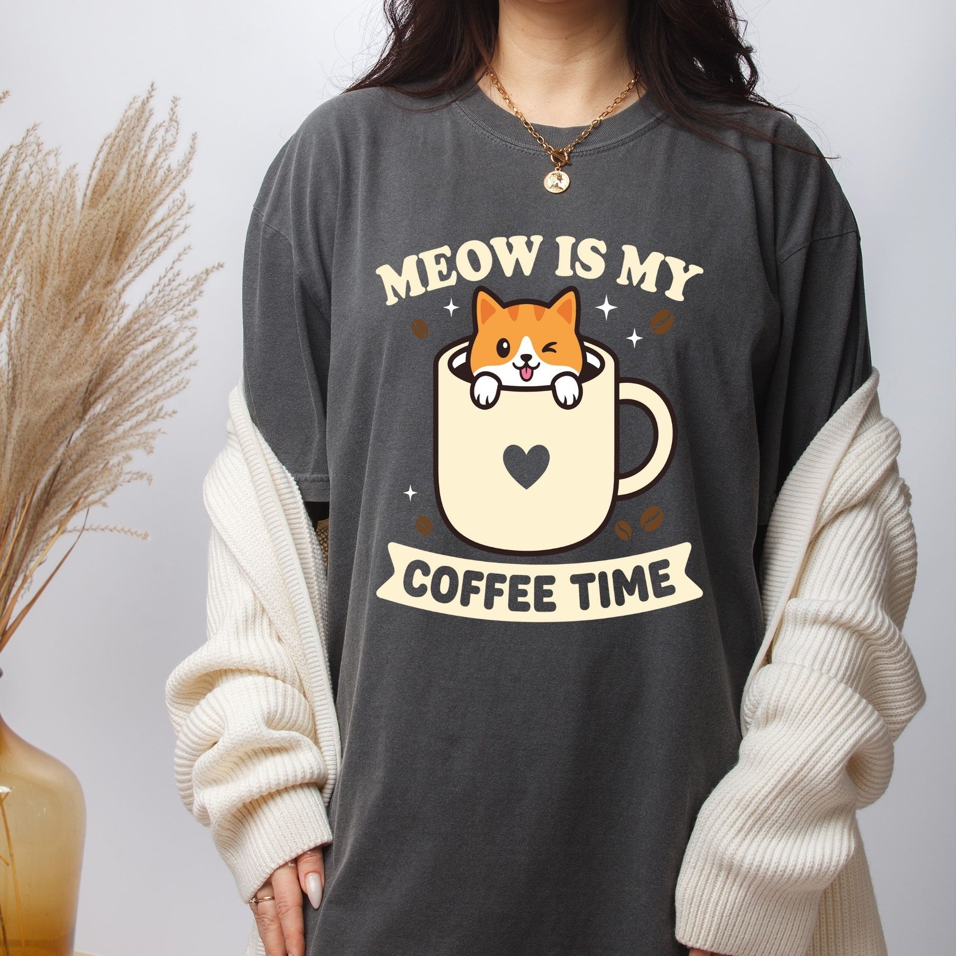 Cat Mom DTF Transfer ready to Press Meow is My Coffee Time Animal Heat Transfer for Shirts Pet Lover UV Sticker Prints Iron on Transfer
