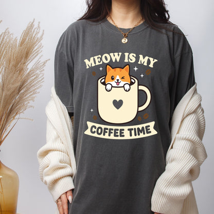 Cat Mom DTF Transfer ready to Press Meow is My Coffee Time Animal Heat Transfer for Shirts Pet Lover UV Sticker Prints Iron on Transfer