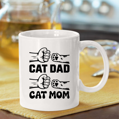 Cat Mom & Dad Matching DTF Transfer ready to Press