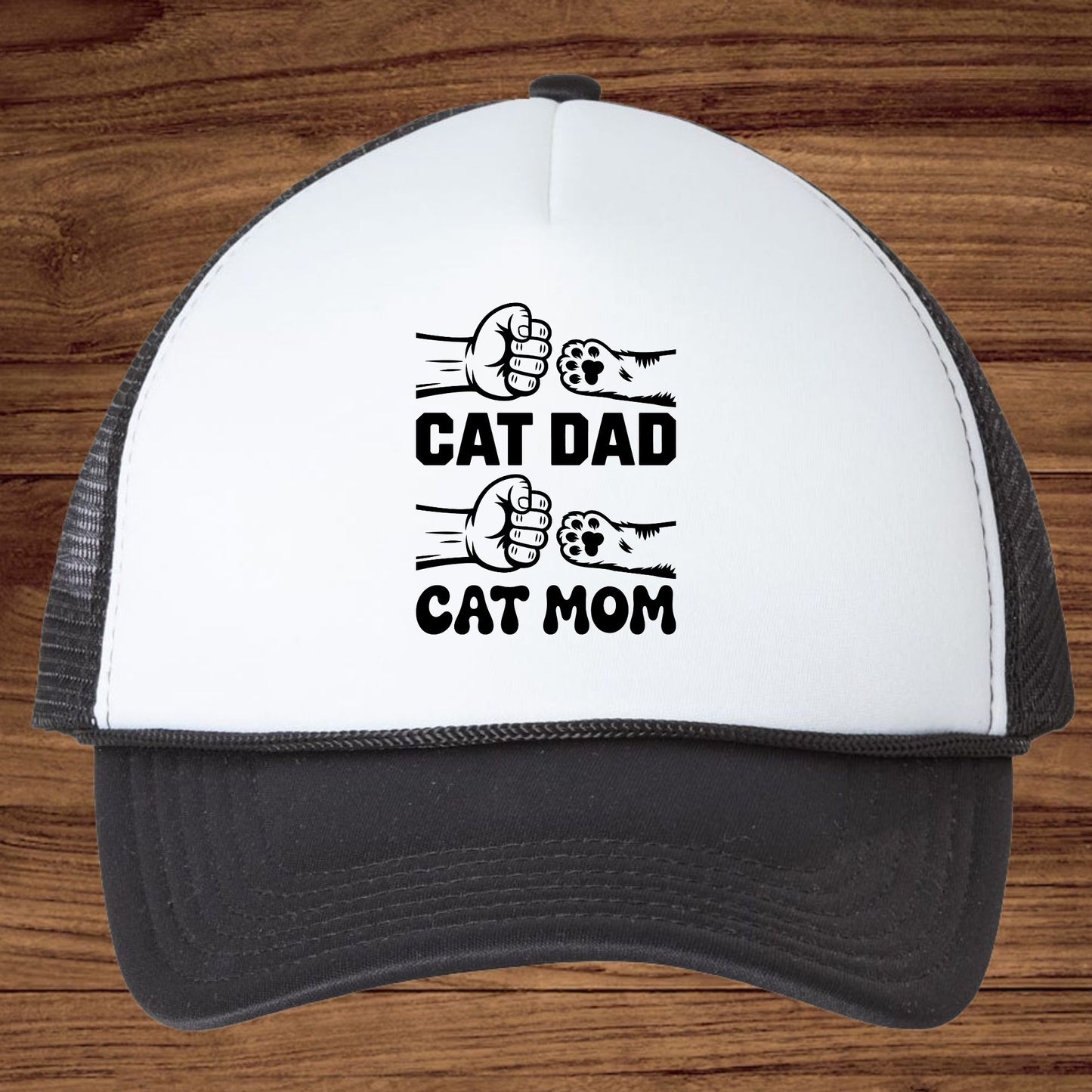 Cat Mom & Dad Matching DTF Transfer ready to Press