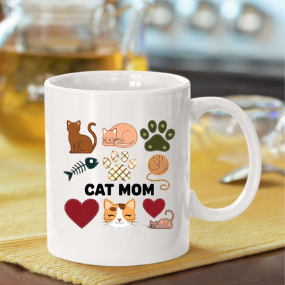 Cat Mom Patchwork DTF Transfer