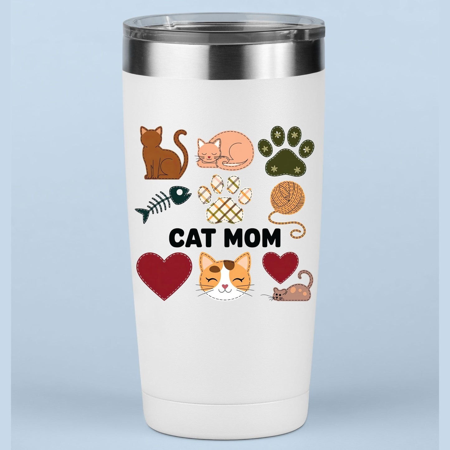 Cat Mom Patchwork DTF Transfer