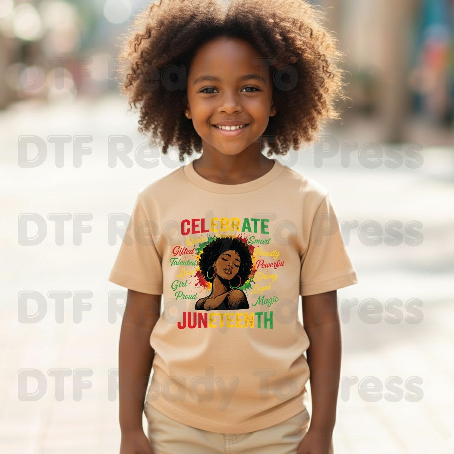 Celebrate Juneteenth Queen Gifted Talented Girl DTF Transfer Ready to Press African American Pride Heat Transfer Black History UV Sticker