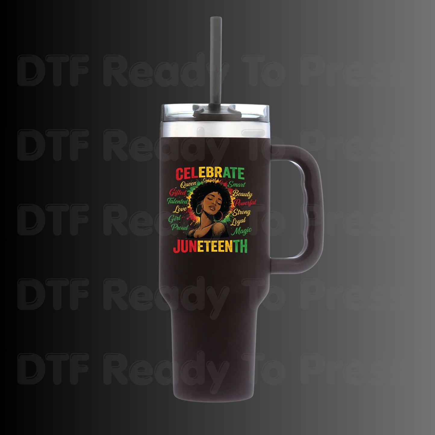 Celebrate Juneteenth Queen Gifted Talented Girl DTF Transfer Ready to Press African American Pride Heat Transfer Black History UV Sticker