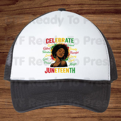 Celebrate Juneteenth Queen Gifted Talented Girl DTF Transfer Ready to Press African American Pride Heat Transfer Black History UV Sticker