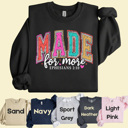 Christian Bible Verse Comfort Colors T Shirts Made For More Cute Ephesians 2 10 Tee Colorful Varsity Lettering Shirt Religious Scripture Faith Sweater