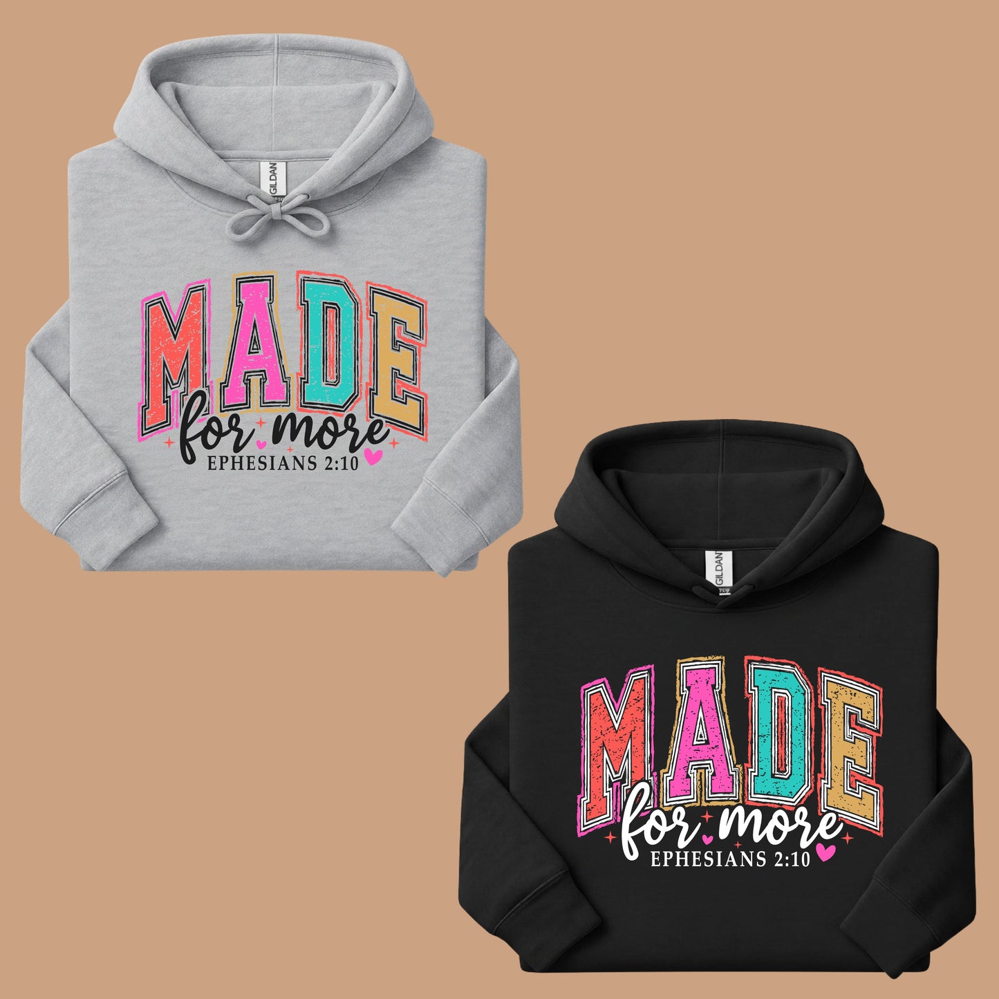 Christian Bible Verse Comfort Colors T Shirts Made For More Cute Ephesians 2 10 Tee Colorful Varsity Lettering Shirt Religious Scripture Faith Sweater