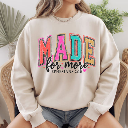 Christian Bible Verse Comfort Colors T Shirts Made For More Cute Ephesians 2 10 Tee Colorful Varsity Lettering Shirt Religious Scripture Faith Sweater