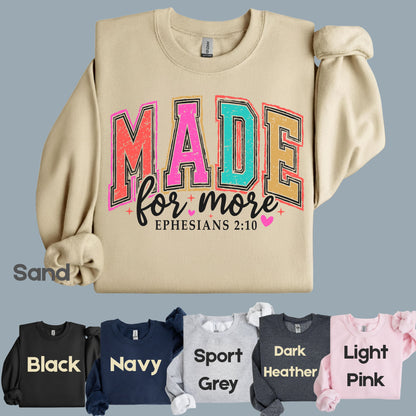 Christian Bible Verse Comfort Colors T Shirts Made For More Cute Ephesians 2 10 Tee Colorful Varsity Lettering Shirt Religious Scripture Faith Sweater