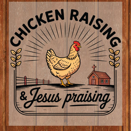 Christian DTF Transfer Ready to Press Chicken Raising Jesus Praising Heat Transfer for Shirts Faith UV Prints Religious Apparel Transfer