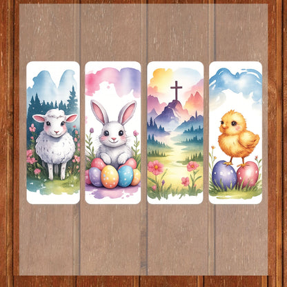 Christian Easter Animal Bookmark DTF Transfer ready to Press Faith Based Apparel Heat Transfer for Shirts He is Risen UV Sticker Prints