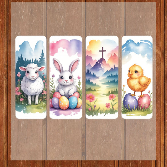 Christian Easter Animal Bookmark DTF Transfer ready to Press Faith Based Apparel Heat Transfer for Shirts He is Risen UV Sticker Prints