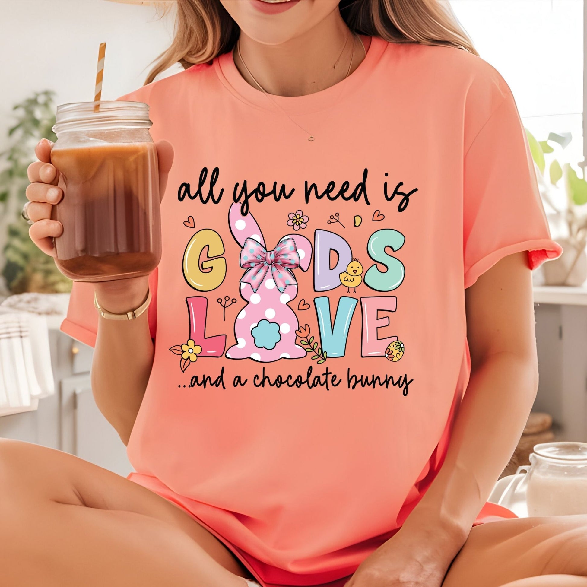 Christian Easter Bunny DTF Transfer ready to Press Gods Love Holy Week Heat Transfer for Shirts He is Risen UV Sticker Prints