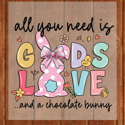 Christian Easter Bunny DTF Transfer ready to Press Gods Love Holy Week Heat Transfer for Shirts He is Risen UV Sticker Prints
