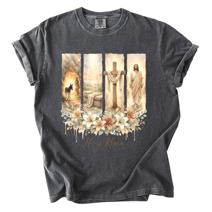 Christian Easter Floral Comfort Colors T Shirt
