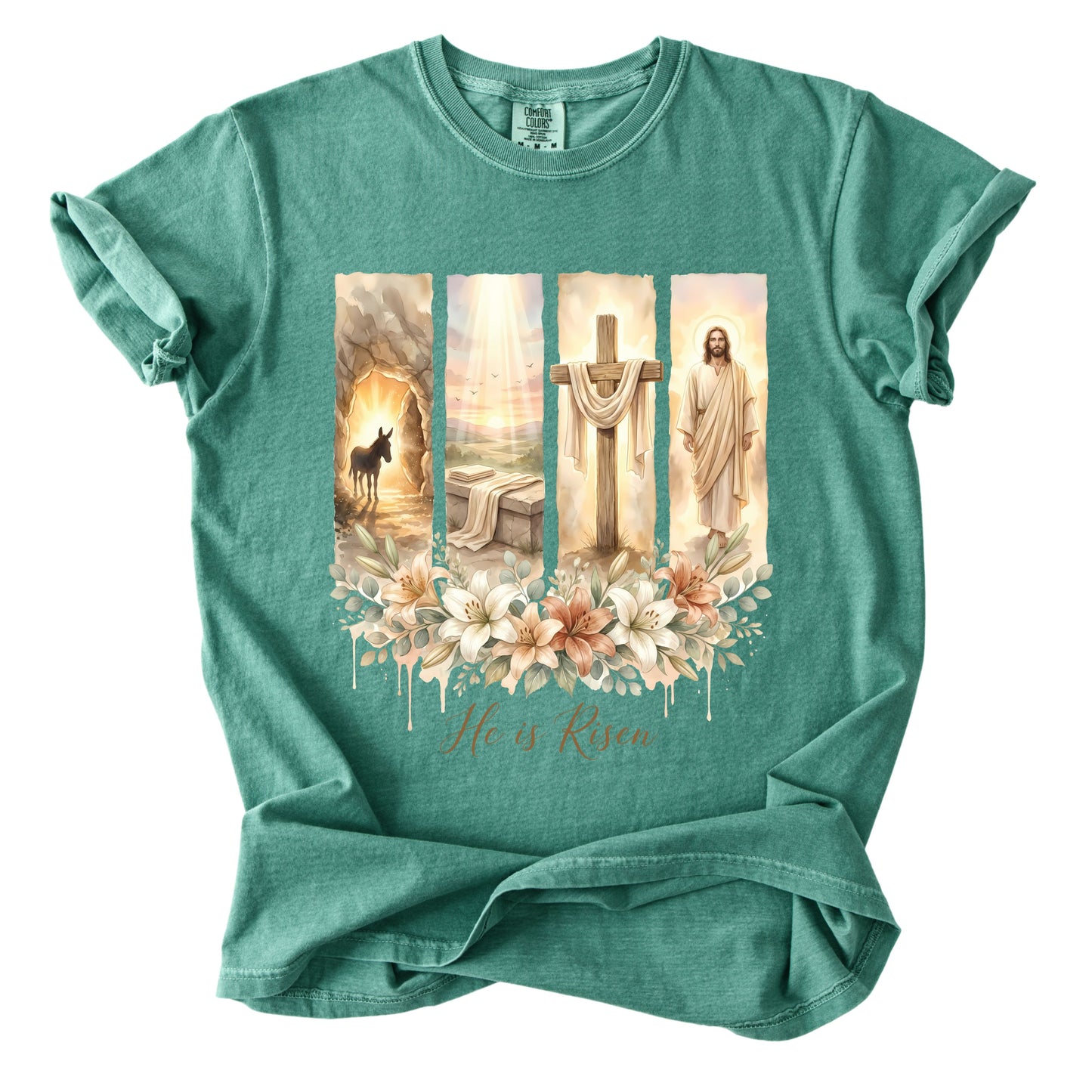 Christian Easter Floral Comfort Colors T Shirt