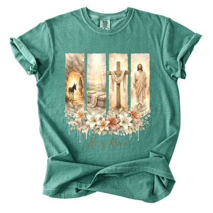 Christian Easter Floral Comfort Colors T Shirt