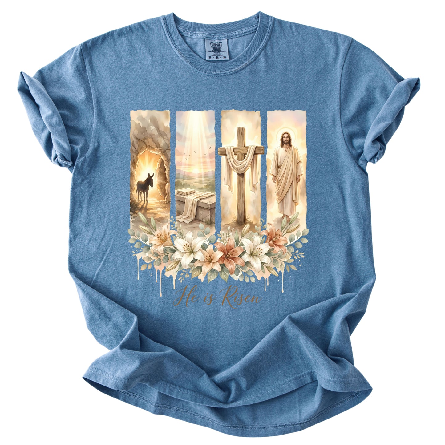 Christian Easter Floral Comfort Colors T Shirt
