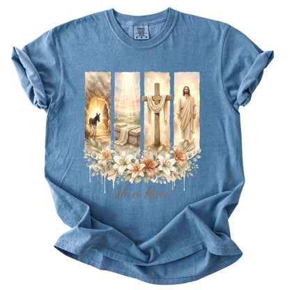 Christian Easter Floral Comfort Colors T Shirt