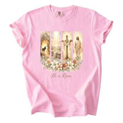 Christian Easter Floral Comfort Colors T Shirt