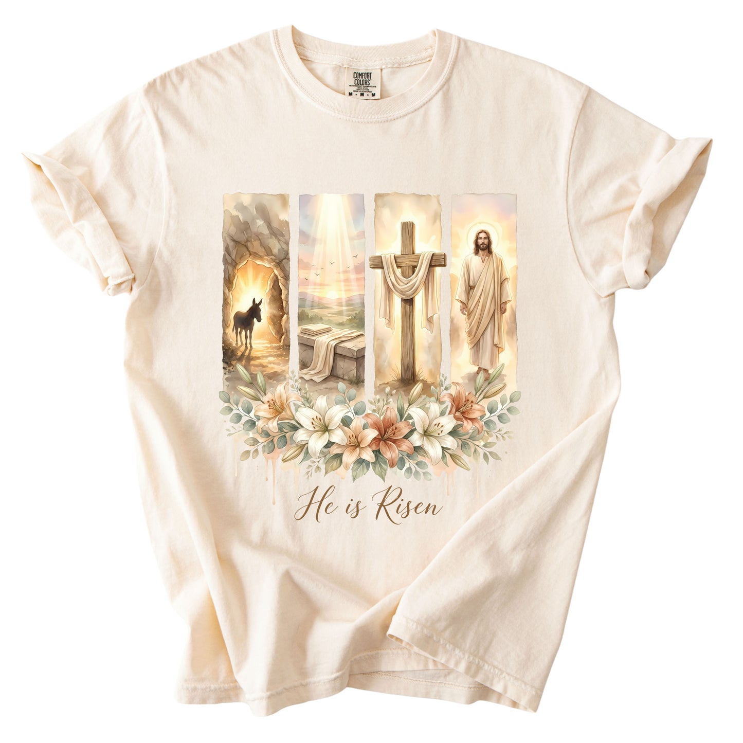 Christian Easter Floral Comfort Colors T Shirt