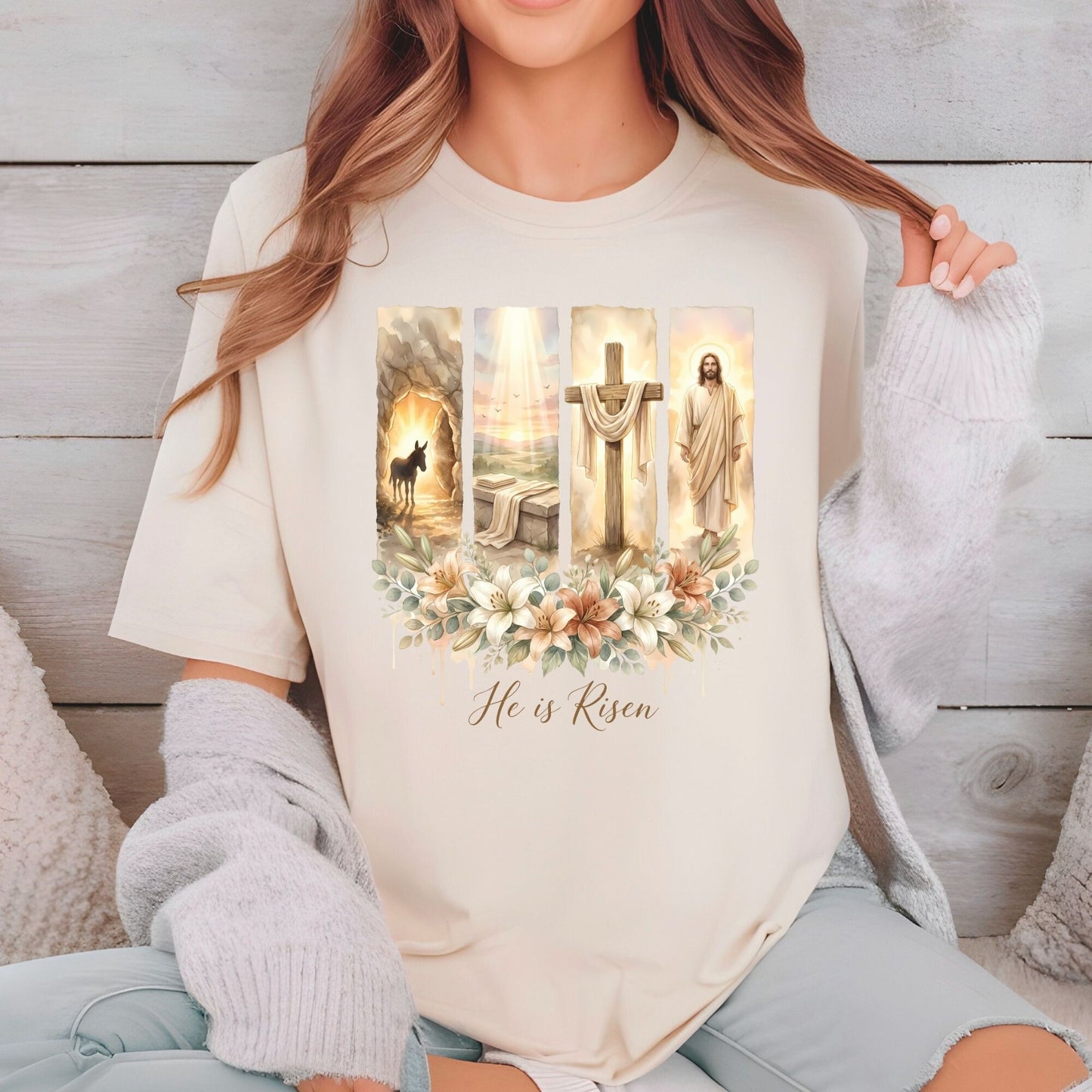 Christian Easter Floral DTF Transfer
