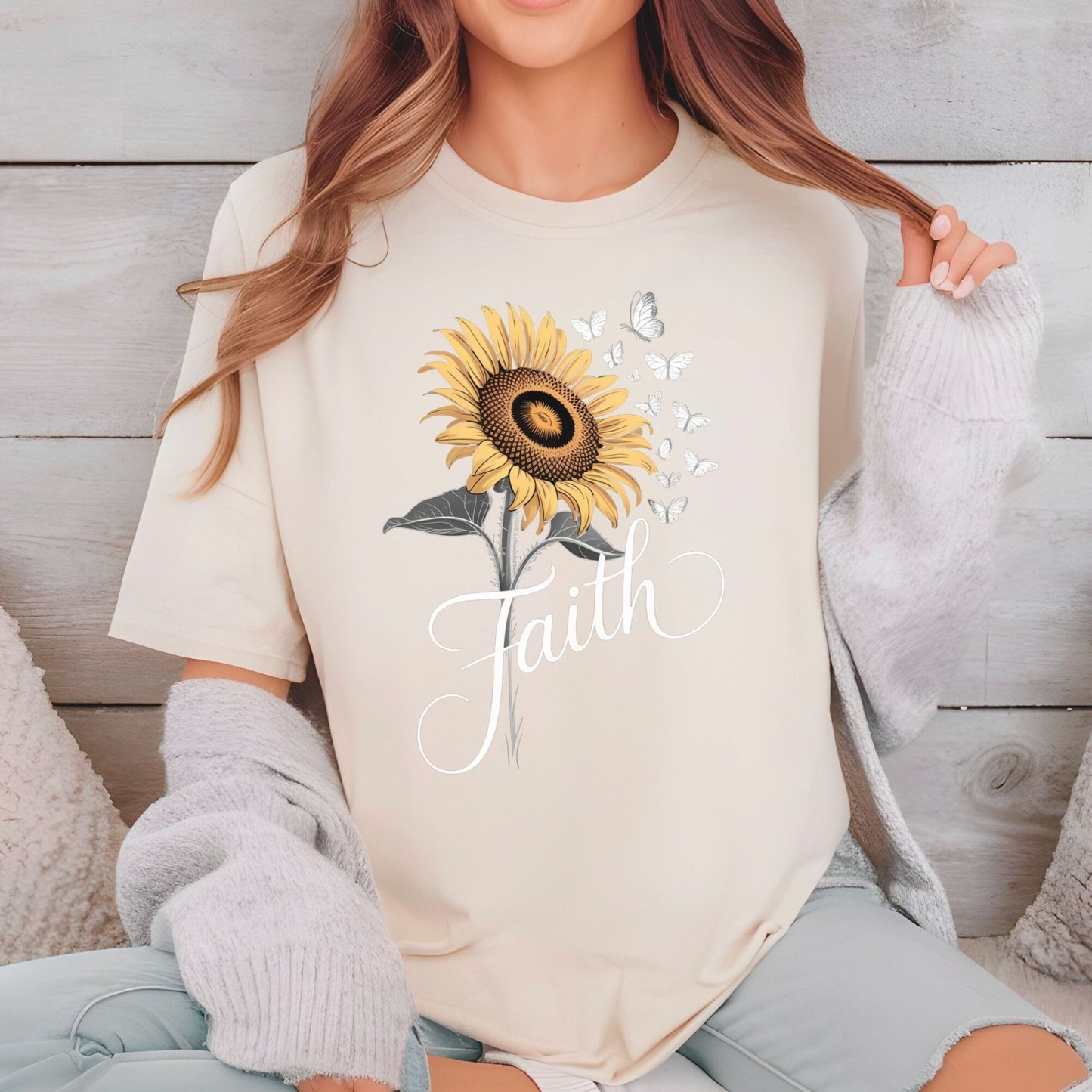 Christian Faith Sunflower DTF Transfer