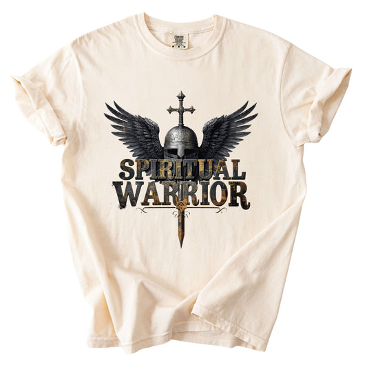 Christian Spiritual Warrior Comfort Colors T Shirt Bible Verse Tees Jesus Faith Apparel Tank Top Religious Long Sleeve