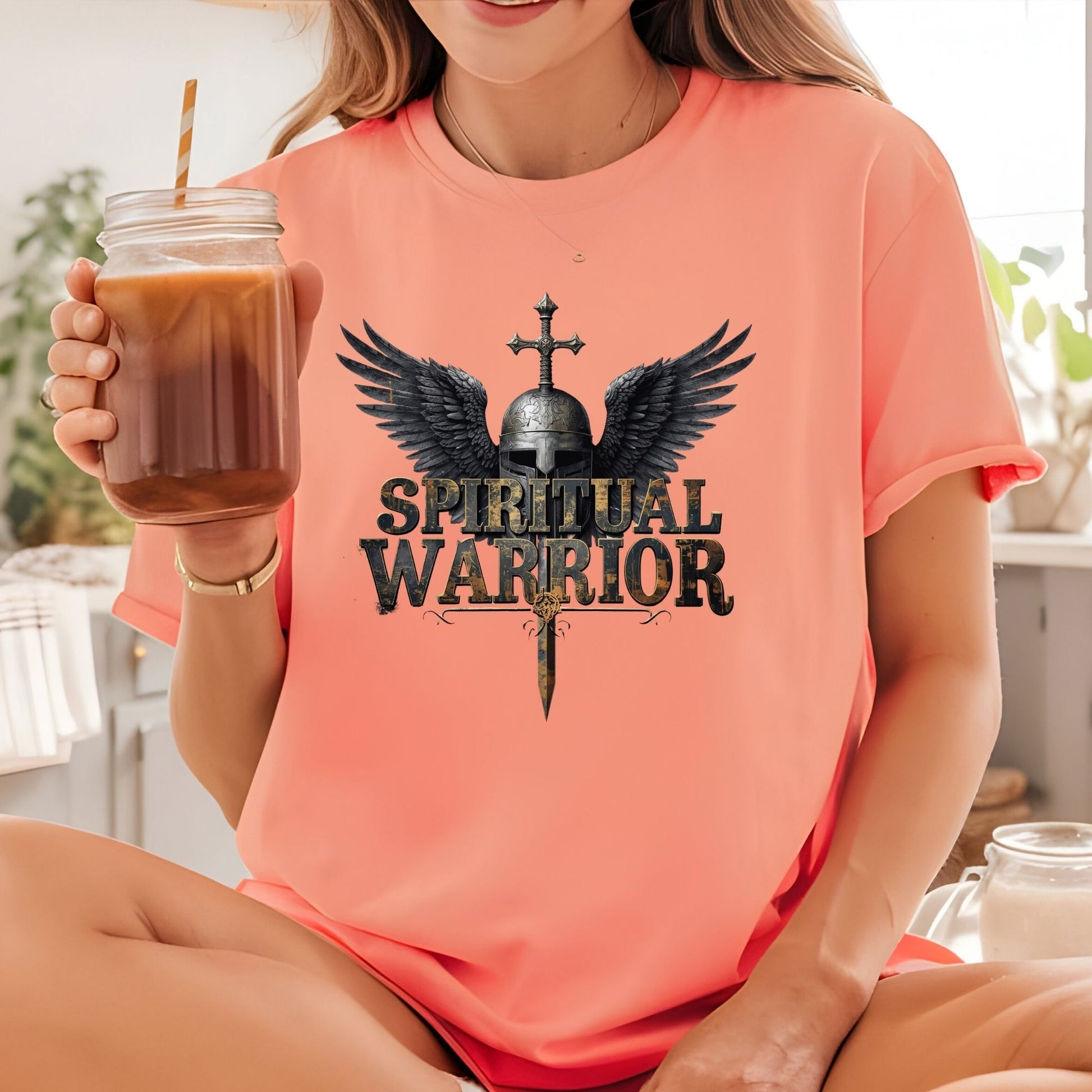 Christian Spiritual Warrior DTF Transfer Ready to Press Religious Apparel Heat Transfer for Shirts Faith UV Sticker Prints