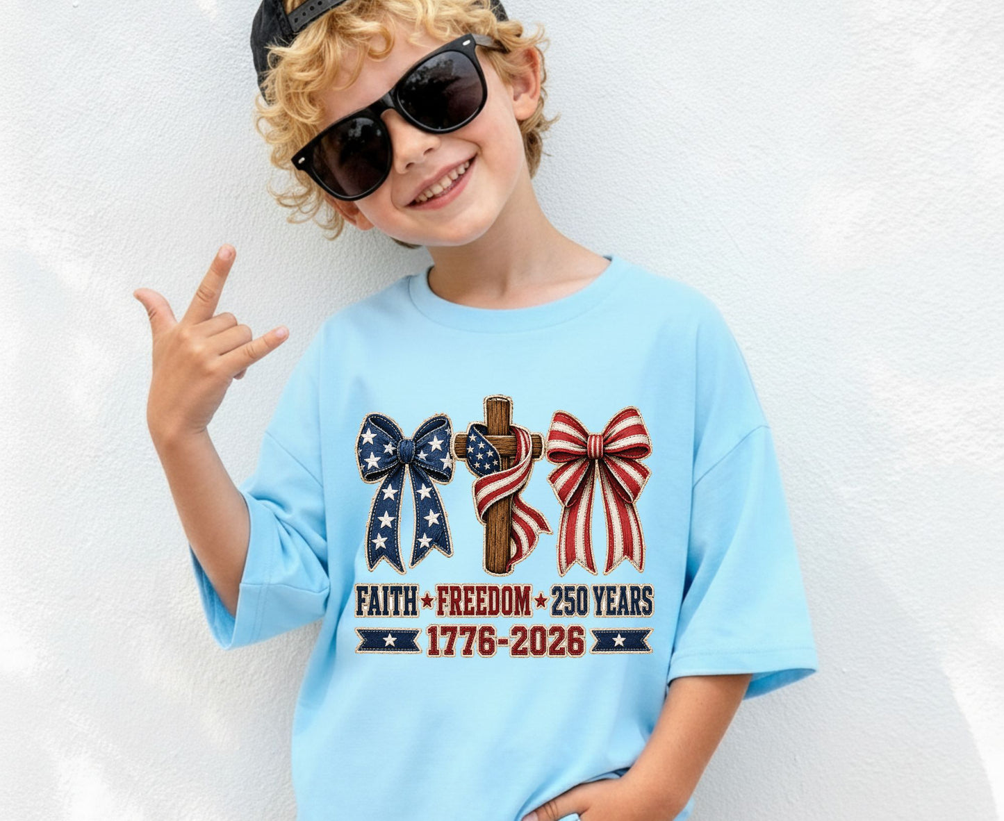 Christian USA 250 Years T Shirt Faith Freedom 1776 2026 Cross Bows Tee