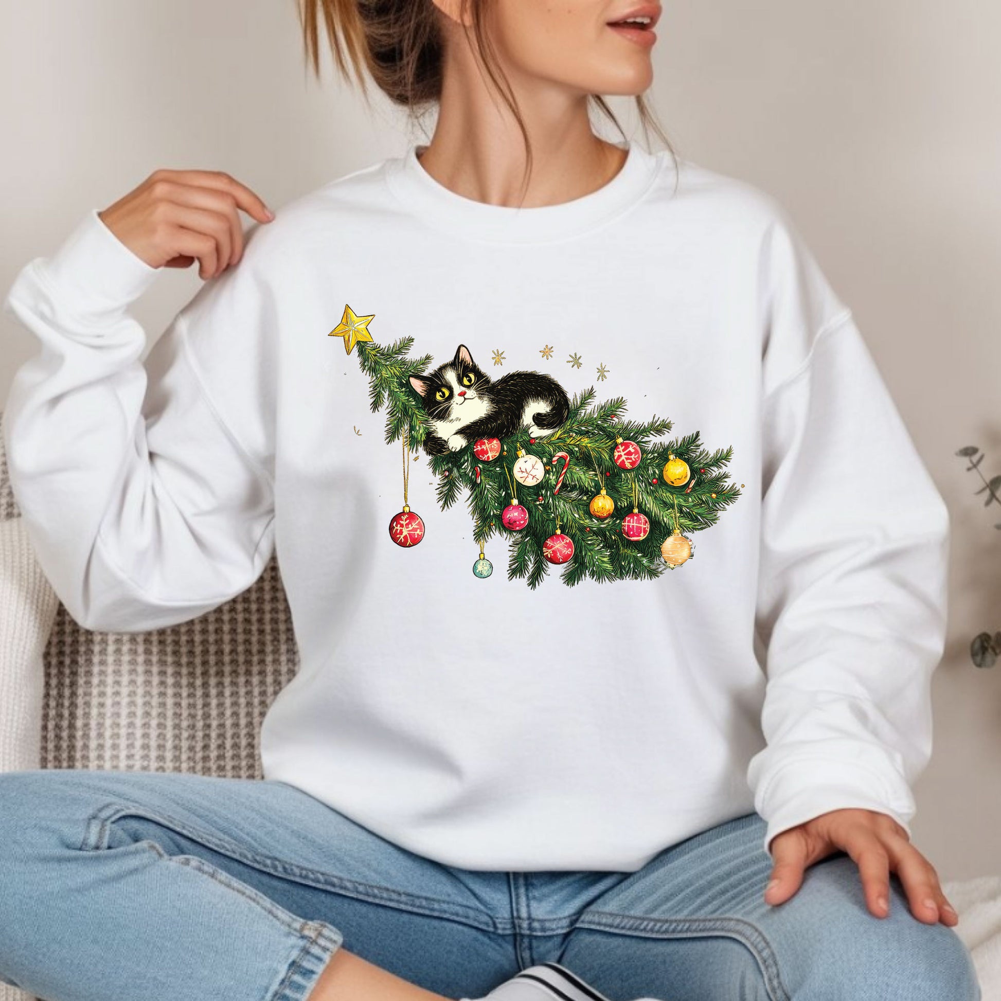 Christmas Cat Tree Sweatshirt