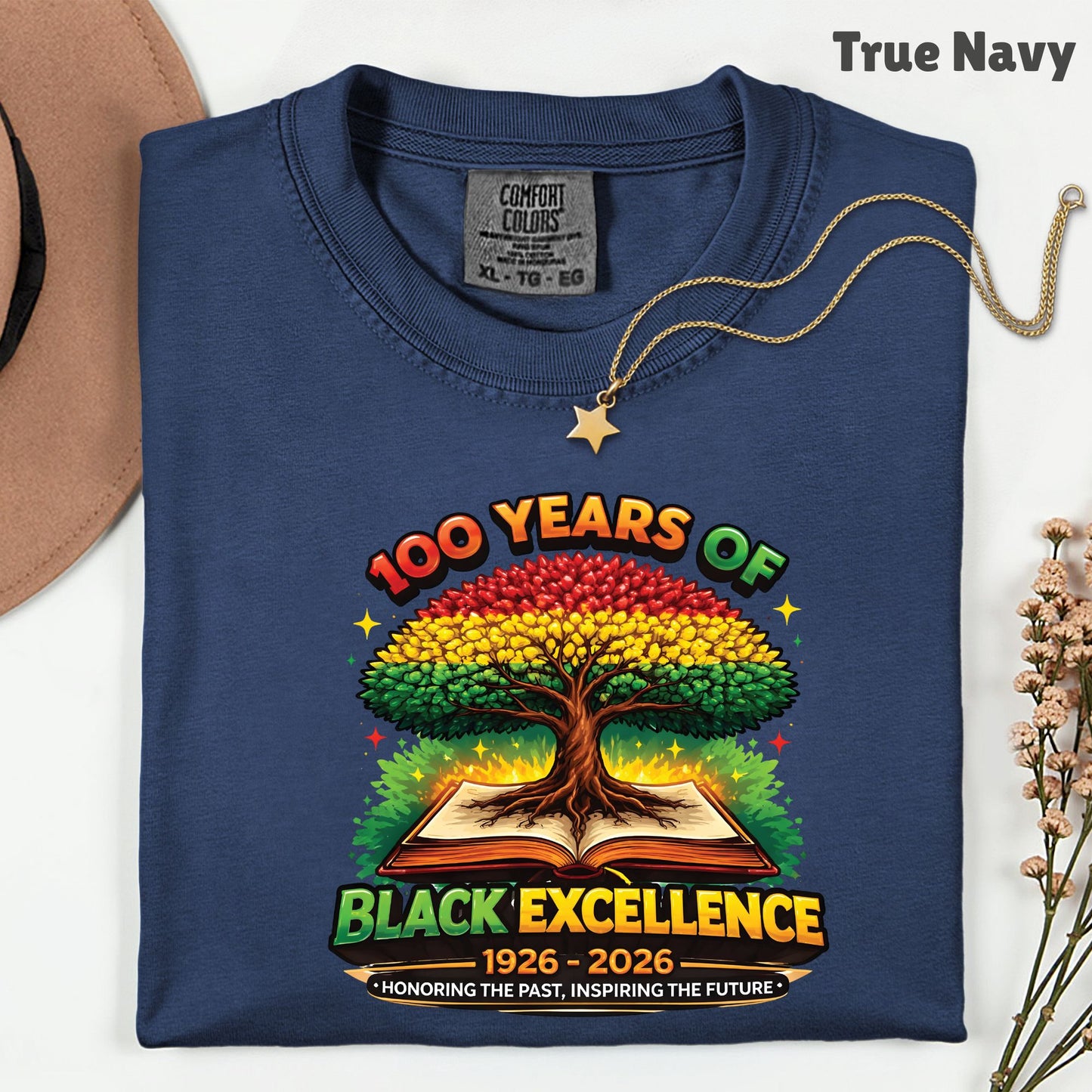 Comfort Colors® 100 Years of Black Excellence Shirt Black History 1926–2026 African Heritage Tees Juneteenth Shirt For Men Women Kids Youth