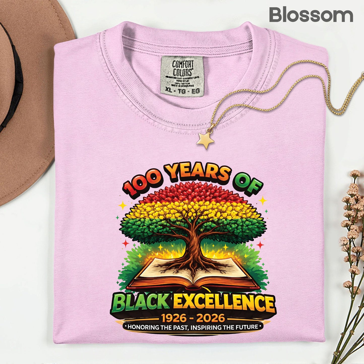 Comfort Colors® 100 Years of Black Excellence Shirt Black History 1926–2026 African Heritage Tees Juneteenth Shirt For Men Women Kids Youth