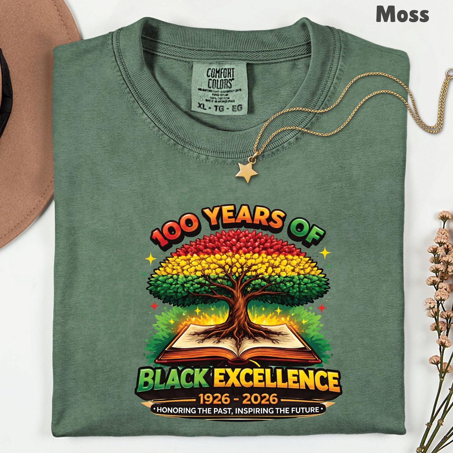 Comfort Colors® 100 Years of Black Excellence Shirt Black History 1926–2026 African Heritage Tees Juneteenth Shirt For Men Women Kids Youth
