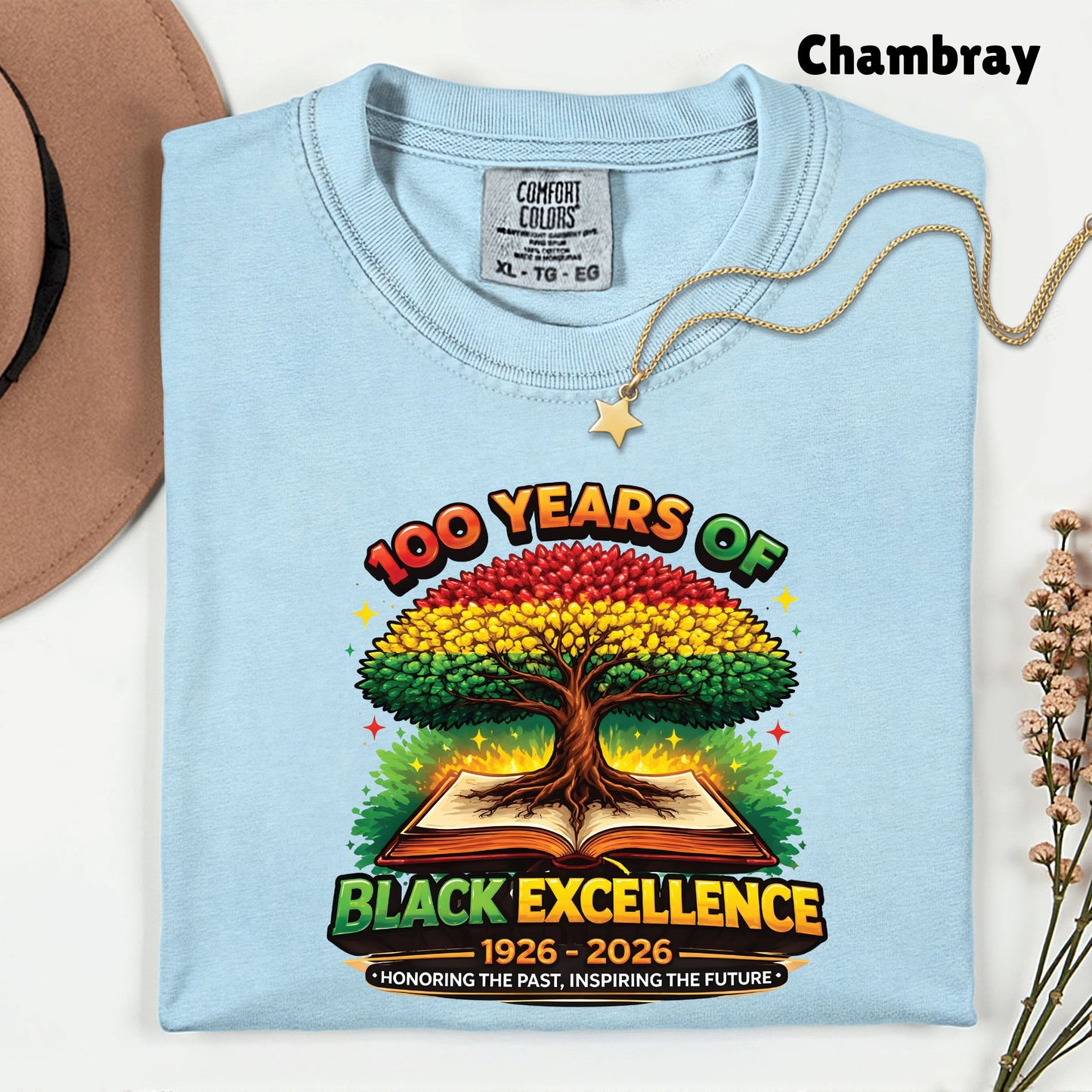 Comfort Colors® 100 Years of Black Excellence Shirt Black History 1926–2026 African Heritage Tees Juneteenth Shirt For Men Women Kids Youth
