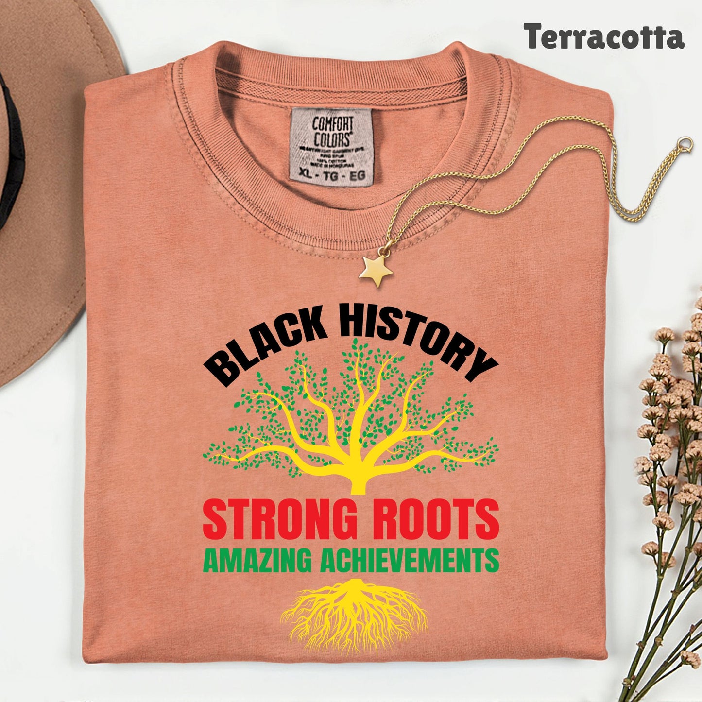 Comfort Colors® Black History Shirt Strong Roots Amazing Achievements Tee Juneteenth T Shirt For Men Women Kids Youth Apparel
