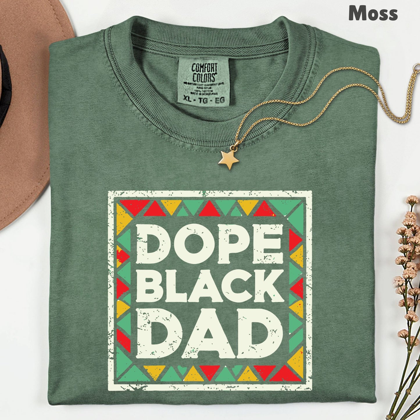 Comfort Colors® Dope Black Dad Shirt Father Day Gifts From Daughter Son Wife Black History Month Juneteenth T Shirt For Men Youth Tees