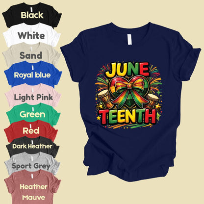 Comfort Colors® Juneteenth Shirt Heart Ribbon African Drums T Shirt Freedom Day Gifts For Men Women Kids Youth Black History Tees