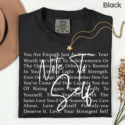 Note to Self Inspirational Self Love Quote T-Shirt, Women Motivational Tee