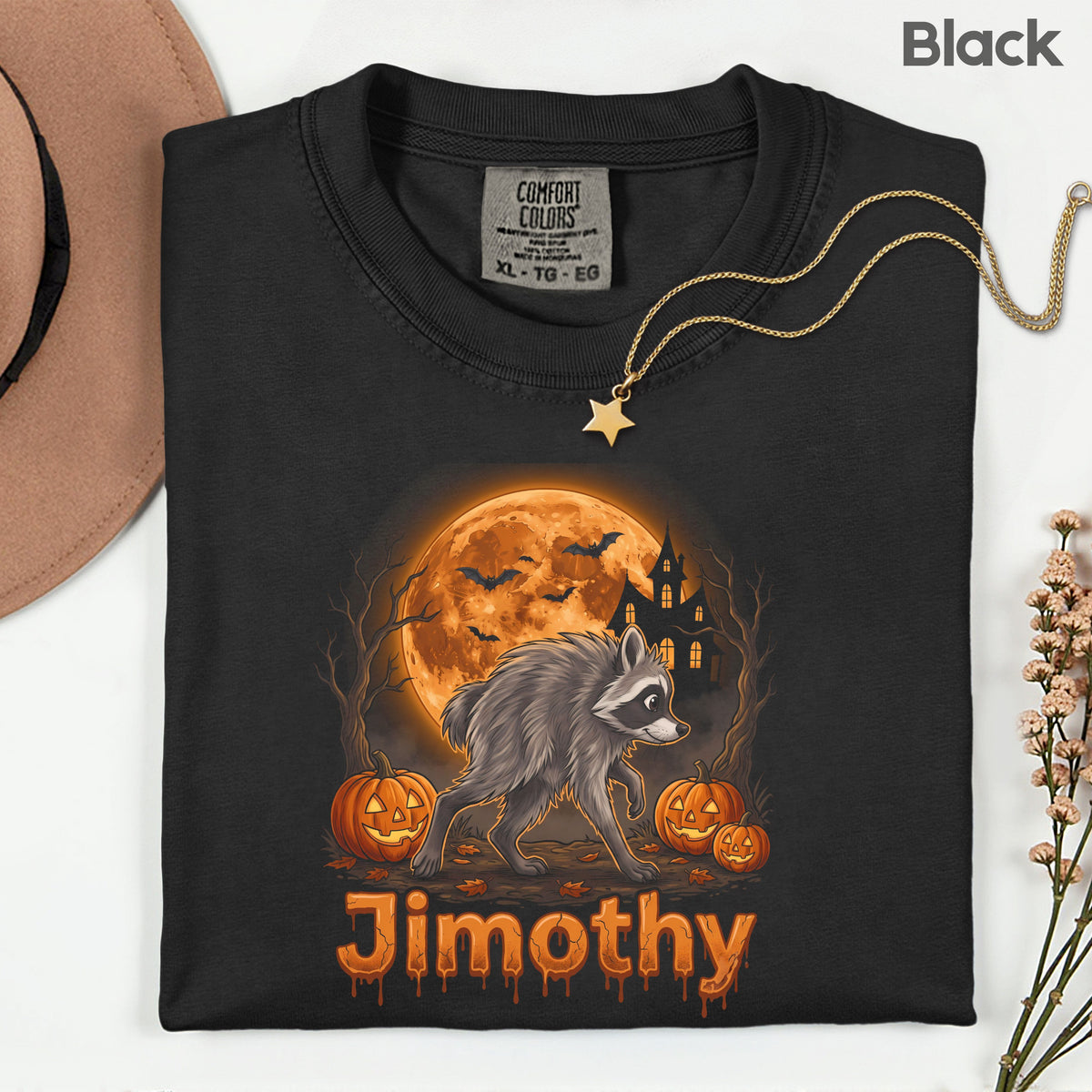 Halloween Jimothy Werewolf T-Shirt, Spooky Moon Pumpkin Horror Tee