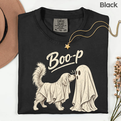Halloween Dog Ghost Boop T-Shirt, Cute Spooky Season Golden Retriever Dog Lover Tee