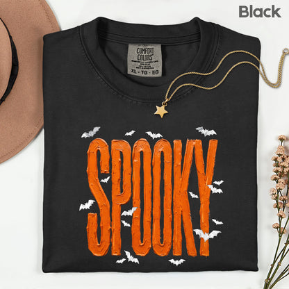 Spooky Halloween Bats Orange Frosting T-Shirt, Halloween Season Cute Spooky Tee