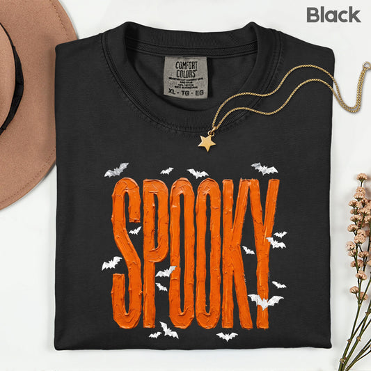 Spooky Halloween Bats Orange Frosting T-Shirt, Halloween Season Cute Spooky Tee