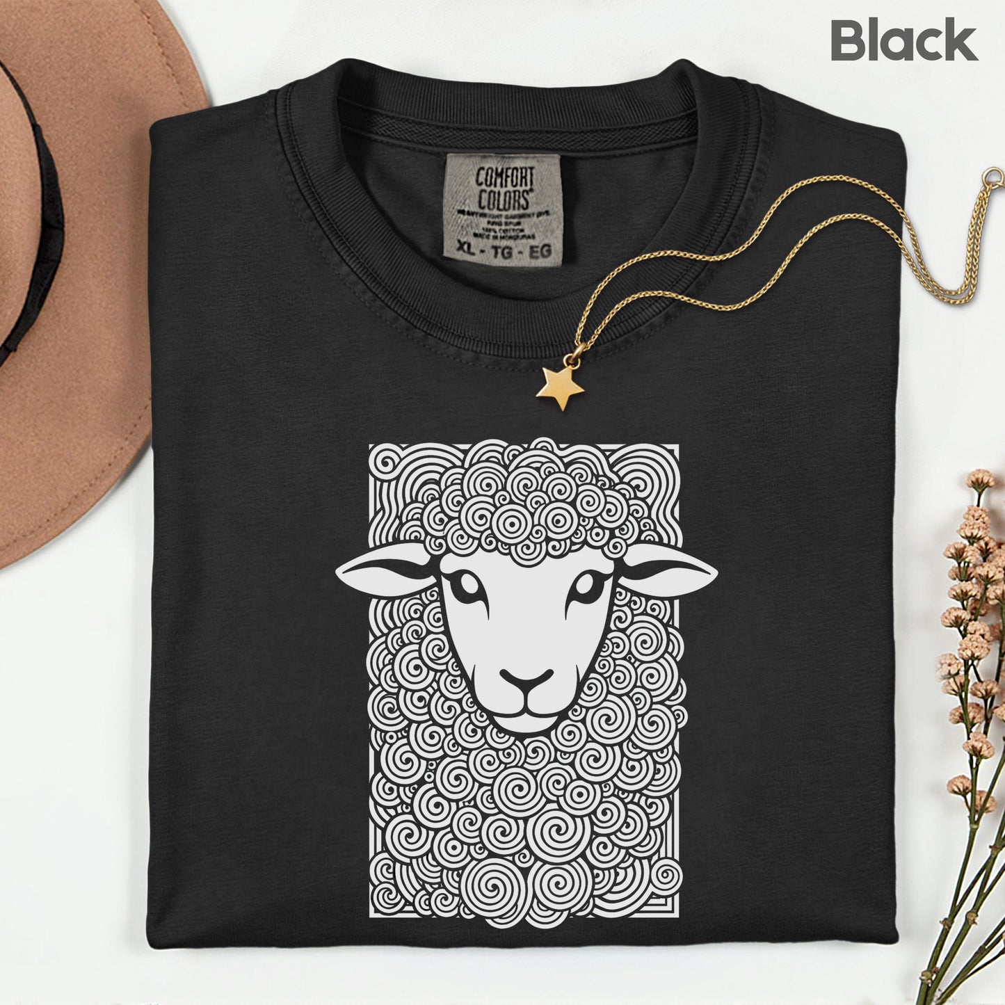 Cute Sheep Swirls Comfort Colors T Shirt