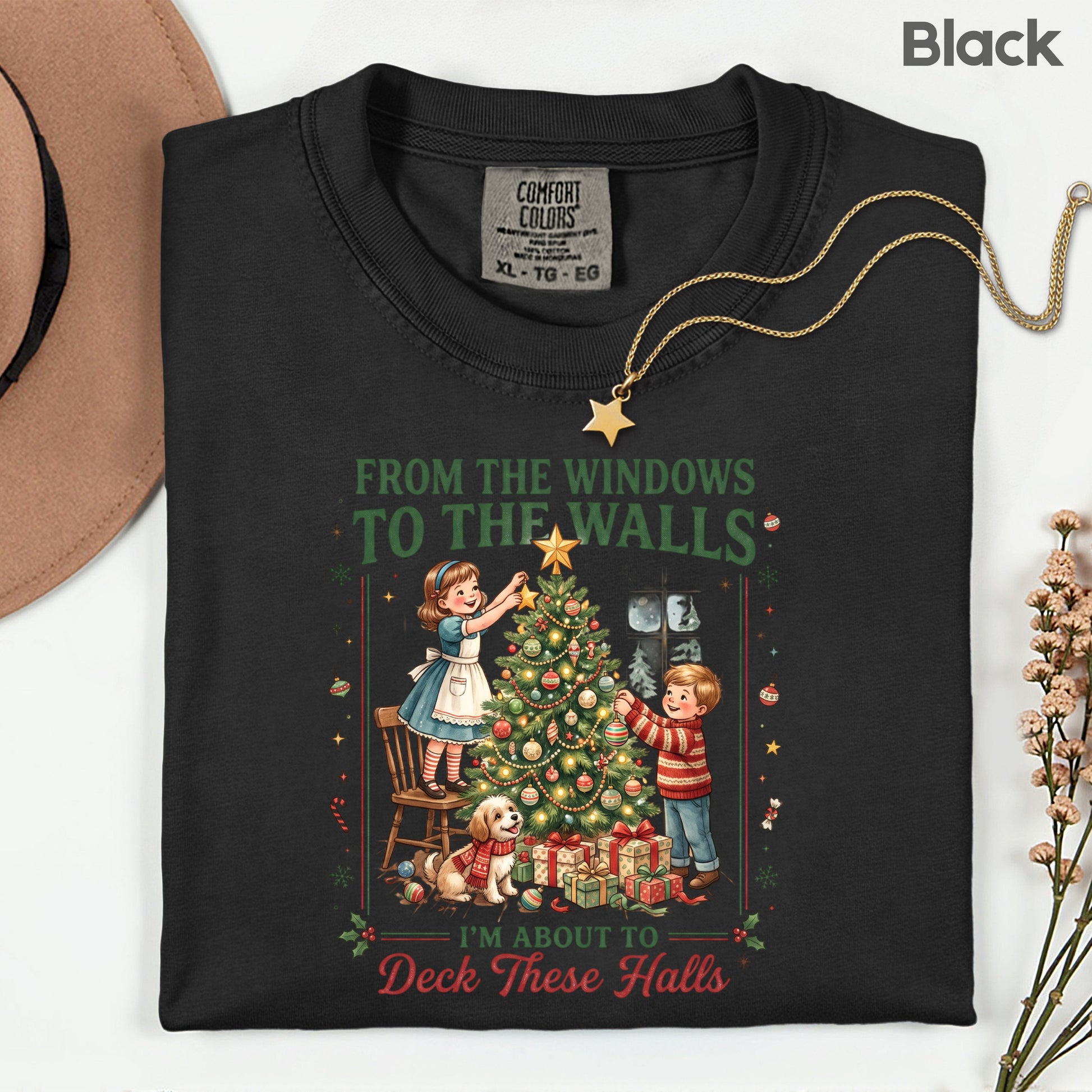 From the Windows to the Walls Christmas Tree T-Shirt, Funny Vintage Holiday Tee
