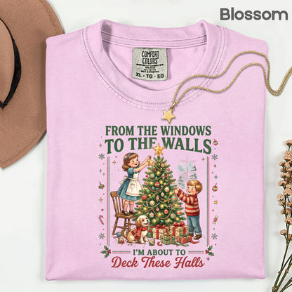 From the Windows to the Walls Christmas Tree T-Shirt, Funny Vintage Holiday Tee