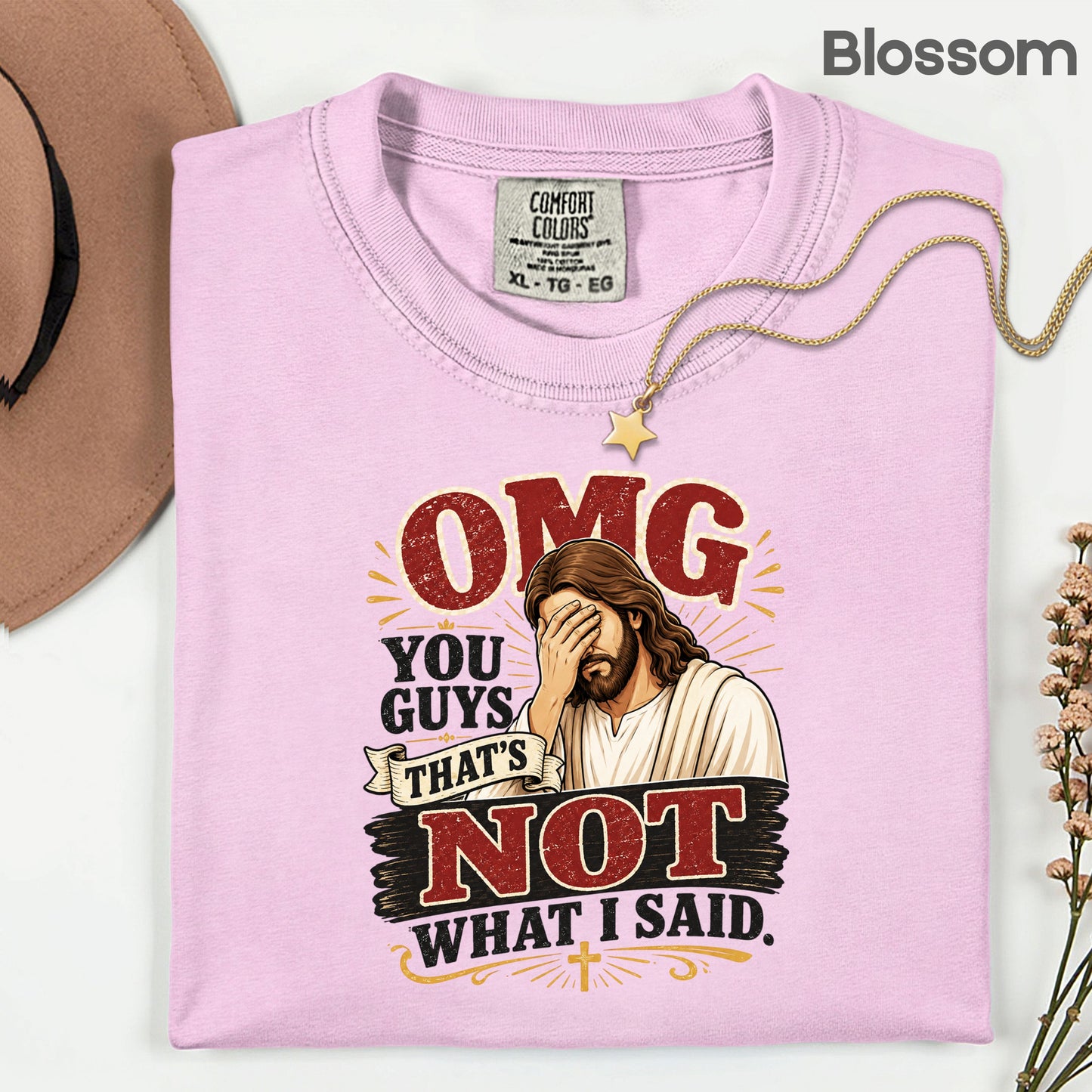 Funny Jesus Facepalm Christian T-Shirt, OMG You Guys That's Not What I Said Humor Tee
