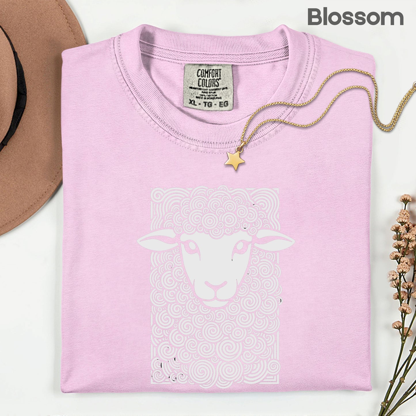 Cute Sheep Swirls Comfort Colors T Shirt