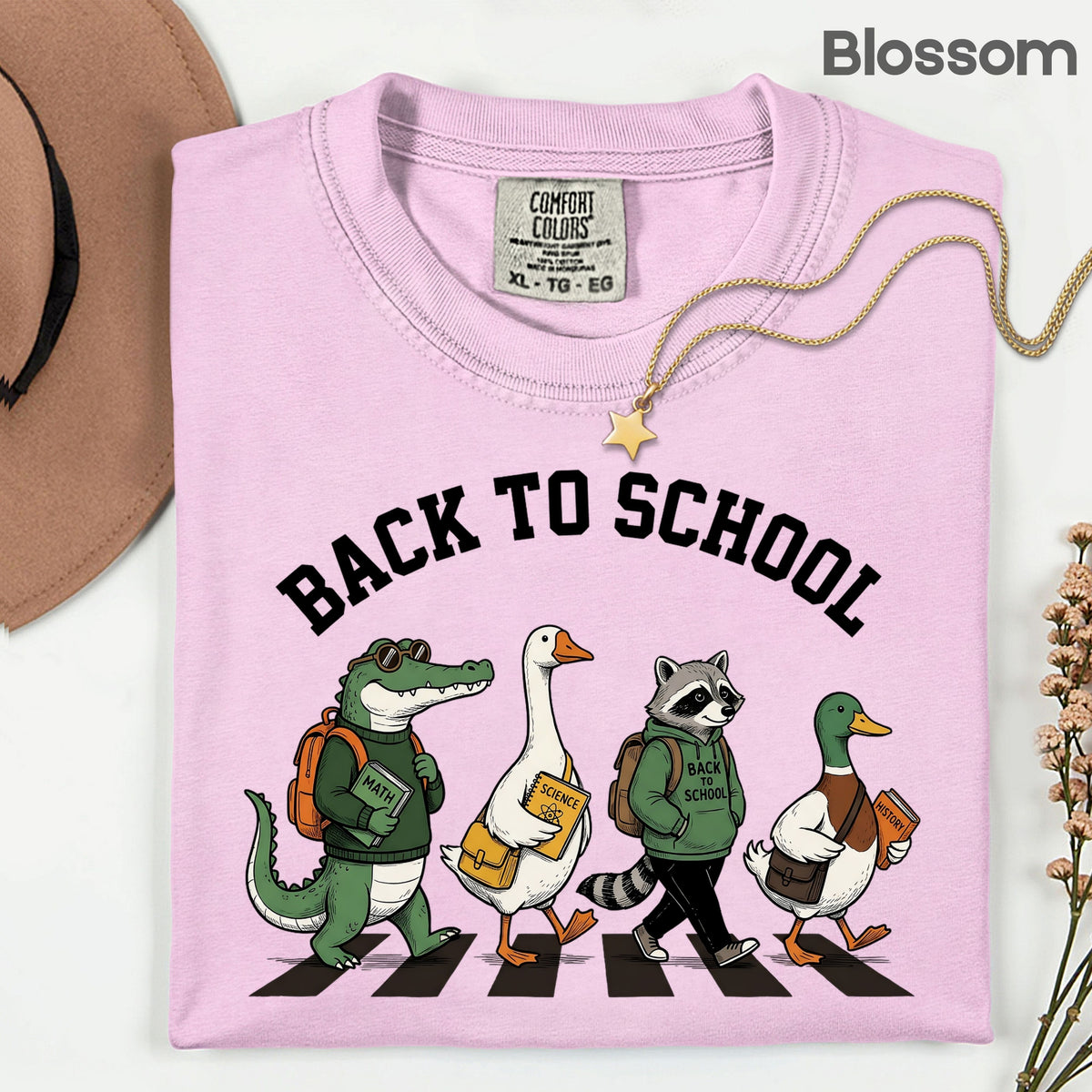 Back to School Animal T-Shirt, Abbey Road Alligator Goose Raccoon Duck Tee Sweatshirt